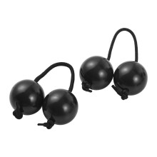 2Pcs Kashaka Shakers African Aslatua Percussion Balls with Clear Layered Sound and Comfort Grip Black