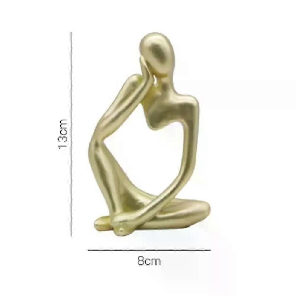 (As show, black) Decorations for Home Living Room Office Mini Thinker Sculpture Ornaments Resin Black Modern Abstract Sculptures Desktop