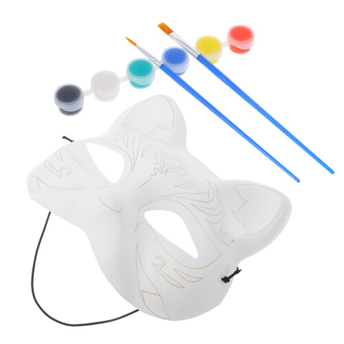 3Ensembles Masques Blancs Chat Pour Cosplay Création DIY