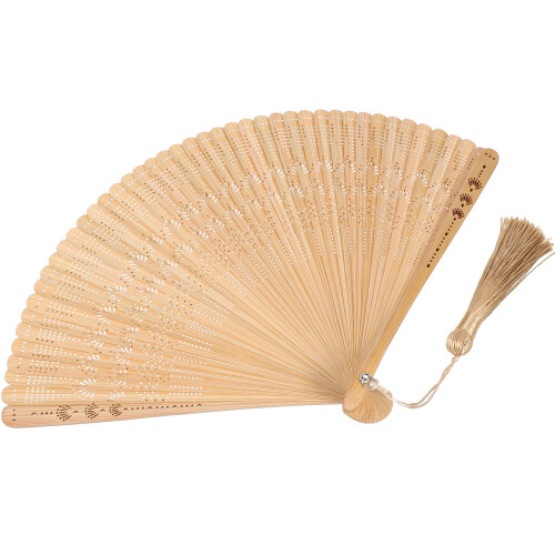 2Pièces Éventails Vintage En Bambou Accessoire Portable Été