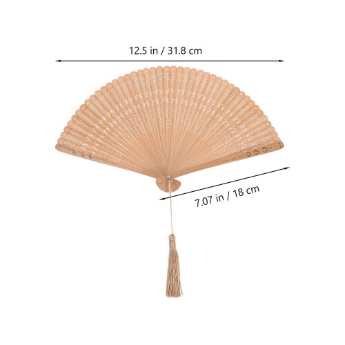 2Pièces Éventails Vintage En Bambou Accessoire Portable Été 2