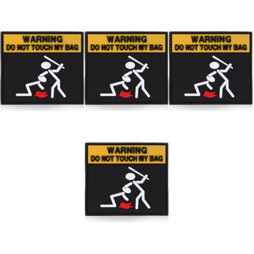 4Pièces Patches Brodées Avertissement Polyvalentes Multicouleurs 2