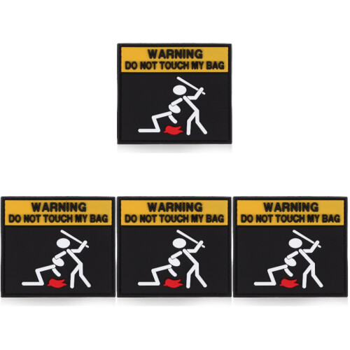4Pièces Patches Brodées Avertissement Polyvalentes Multicouleurs 1