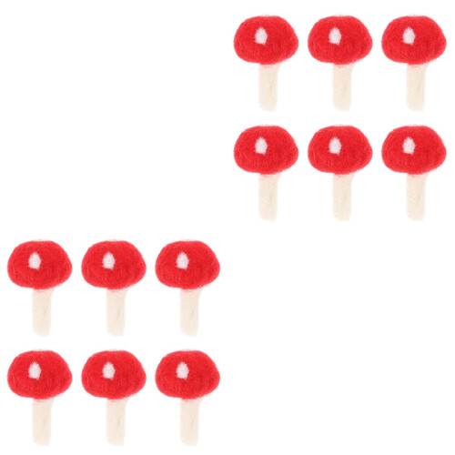 12Pièces Ornements Champignons Feutre Pour Accessoires DIY Mode 2