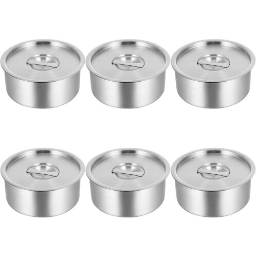 6Pièces Bols Robustes Argentés Multiusage Pour Maison Camping 2