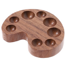 3Pcs Brown Wooden Watercolor Palettes Durable Paint Pigment Holder Box