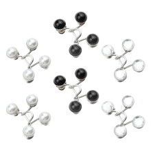 6Ensembles Boutons Ceinture Réglables En Acier Perles Multicolores