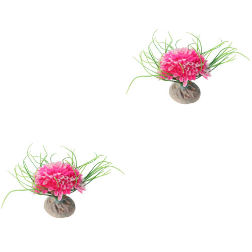 2Pièces Ornements Aquarium Roses Pour Douce/sale 1