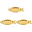 3Pièces Plats Dorés En Forme De Poisson Résistants Micro-Ondes 2