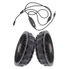 4Ensembles Ventilateur Vêtement Air Conditionné USB, Noir, 3 Vitesses