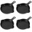 4Pcs Black Ceramic Baking Bowls Handle Baking Dish for Kitchen 6