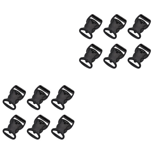 40Pcs Black Plastic Buckles Sturdy Quick-Release for Bracelets & Belts 2