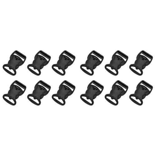 40Pcs Black Plastic Buckles Sturdy Quick-Release for Bracelets & Belts 1