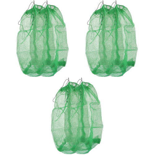 6Pcs Nylon Replacement Fishing Nets Green Drawstring Portable Mesh 2