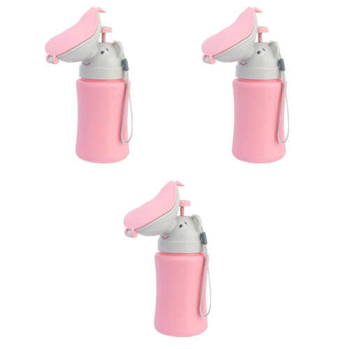 3Pièces Bouteille Urinal Rose Portable 2