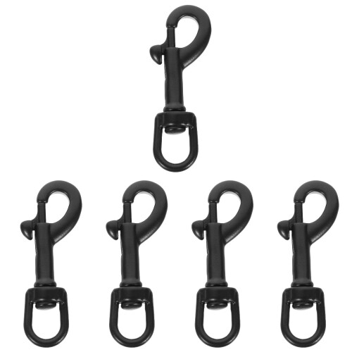 5Pièces Mousqueton Pivotant Simple Acier Noir Pour 2