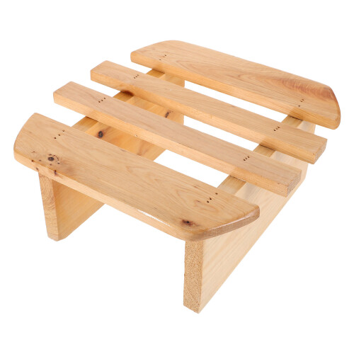 2Pcs Solid Wood Portable Stool Beige Footrest for Bathroom and Sauna 2