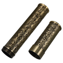 3Pcs Dark Brown Metal Single Cigar Holder Travel Case Airtight Humidor