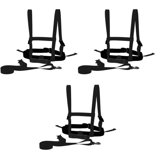 3Pcs Wear-Resistant Kids Ski Harness Black Nylon Training Strap 2