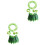 10Pièces Jupe Hawaïenne Verte Ensemble Fleurs Bracelets Danse 3