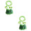 10Pièces Jupe Hawaïenne Verte Ensemble Fleurs Bracelets Danse 6