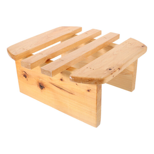 2Pcs Solid Wood Portable Stool Beige Footrest for Bathroom and Sauna 1