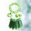 10Pièces Jupe Hawaïenne Verte Ensemble Fleurs Bracelets Danse 11