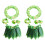 10Pièces Jupe Hawaïenne Verte Ensemble Fleurs Bracelets Danse 2