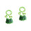 10Pièces Jupe Hawaïenne Verte Ensemble Fleurs Bracelets Danse 4