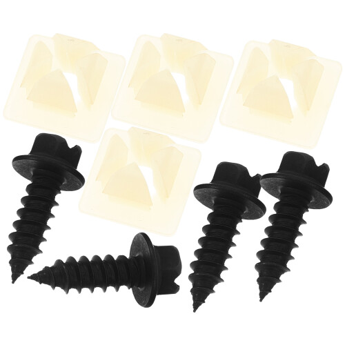 2Ensembles Fixations Plaques Immatriculation Nylon Acier 1
