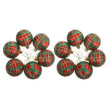 36Pcs Silver Holiday Ornaments Plaid Plastic Balls for Xmas Tree Decor