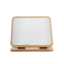 2Pcs Wooden Tabletop Cosmetic Mirror Folding Design for Daily Use