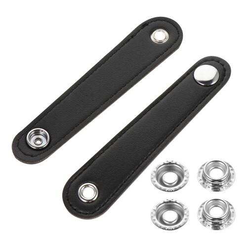 4 Pcs Universal Double Layer Bellows Buckle Belt Black
