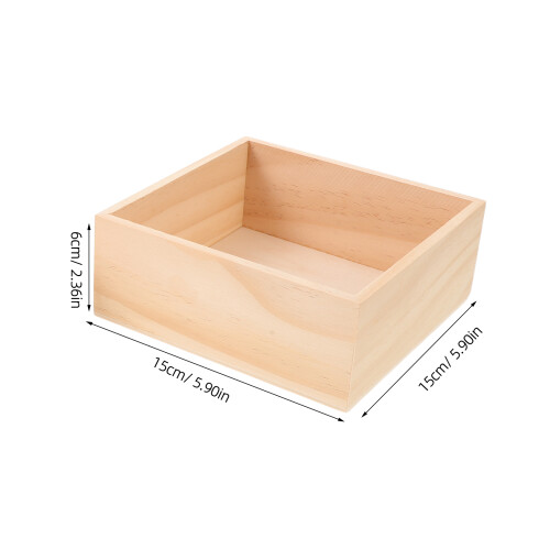 4Pcs Decorative Wooden Storage Crates Rustic Organizer for Home 2