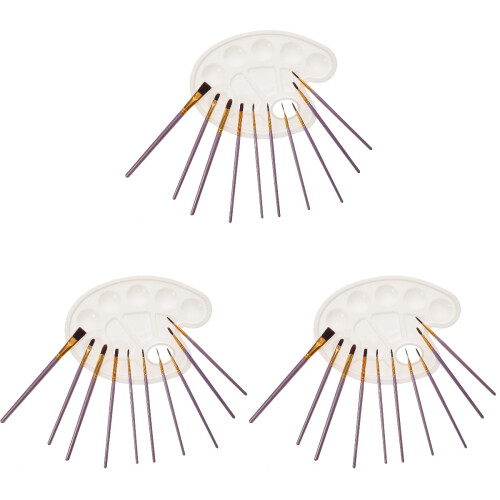 3Sets Multi-Function Purple Art Brush Kit for School and Home Use 2