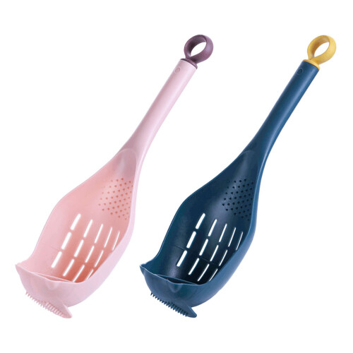 6Pcs Plastic Skimmer Spoon Long Handle Kitchen Strainer Colander Scoop 1