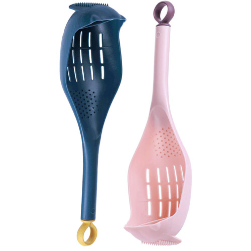 6Pcs Plastic Skimmer Spoon Long Handle Kitchen Strainer Colander Scoop 2