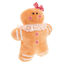 4Pcs Cute Multi-Color Gingerbread Man Plush Pillows Soft Holiday Decor