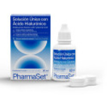 PHARMASET solution unique à l& 39 acide hyaluronique pour lentilles de contact souples 60 ml