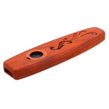 Wooden Kazoo Flute for Adults with Warm Natural Tone, Durable Coffee Color Build for Beginners