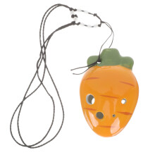 Ceramic 6Hole Ocarina for Beginners with Clear Sound and Neck Cord Cute Carrot Design