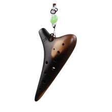 12 Hole Ceramic Ocarina for Beginners with Rich Balanced Tone and Ergonomic Comfortable Grip
