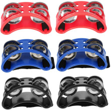 6pcs Foot Tambourine for Musicians, Hands Percussion with Bright Jingle Sound and Adjustable Elastic Band