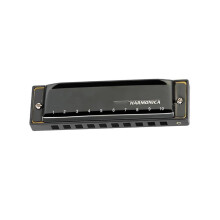 Blues Harmonica 10 Hole Key of C for Beginners with Ergonomic Stainless Cover and Bronze Reeds