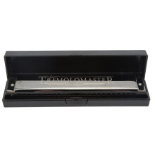 24 Hole C Key Tremolo Harmonica with Case, Extended Note Range for Beginners Kids Adults