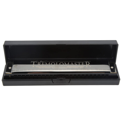 24 Hole C Key Tremolo Harmonica with Case, Extended Note Range for Beginners Kids Adults