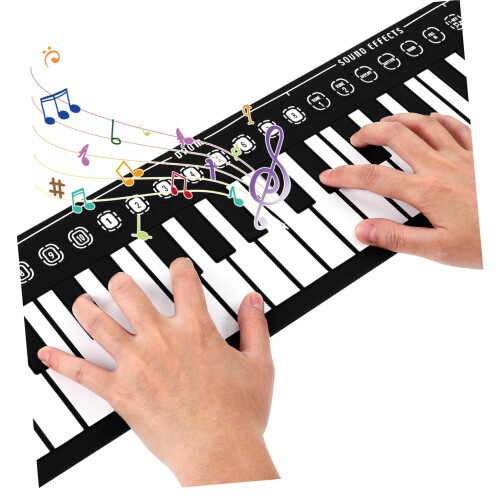 49 Key Roll Up Piano Keyboard for Beginners, Foldable Silicone Electronic Piano with Recording Function 2