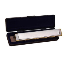 28 Hole Chromatic Harmonica C Key Silver, Professional Diatonic Harmonica with Wide Tonal Range and Clear Sound