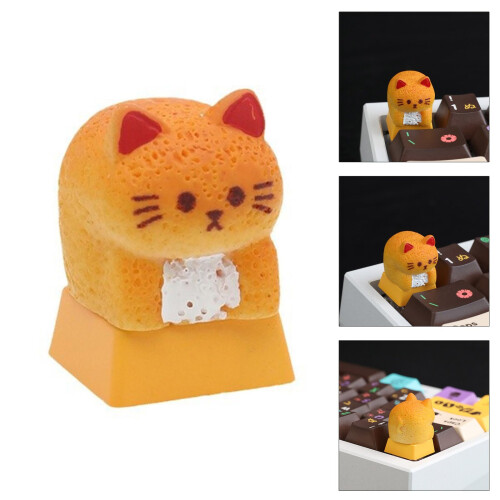 Cat Keycap 3D Kitten Bread Design Durable Resin Keycap for Mechanical and Gaming Keyboard 1