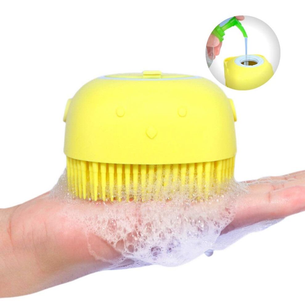 Shower Brush with Soap Dispenser for Rich Foam and Gentle Scalp Massage Silicone Scrubber